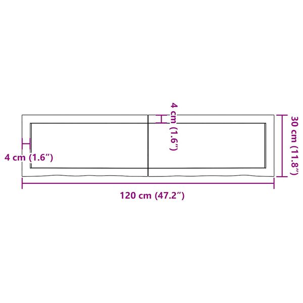 vidaXL Ράφι Τοίχου Σκούρο Καφέ 120x30x(2-6) εκ. Επεξ. Μασίφ Ξύλο Δρυός