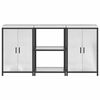 vidaXL Σετ Αποθήκευσης Κουζίνας με ράφι 3 pcs Ασημί 180 x 50 x 92 εκ.