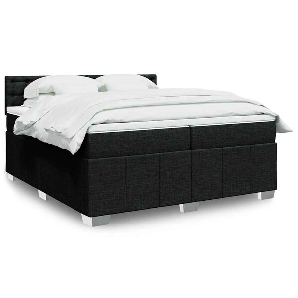 vidaXL &Kappa;&rho;&epsilon;&beta;ά&tau;&iota; Boxspring &mu;&epsilon; &Sigma;&tau;&rho;ώ&mu;&alpha; &Mu;&alpha;ύ&rho;&omicron; 200x200 &epsilon;&kappa;. &Upsilon;&phi;&alpha;&sigma;&mu;ά&tau;&iota;&nu;&omicron;
