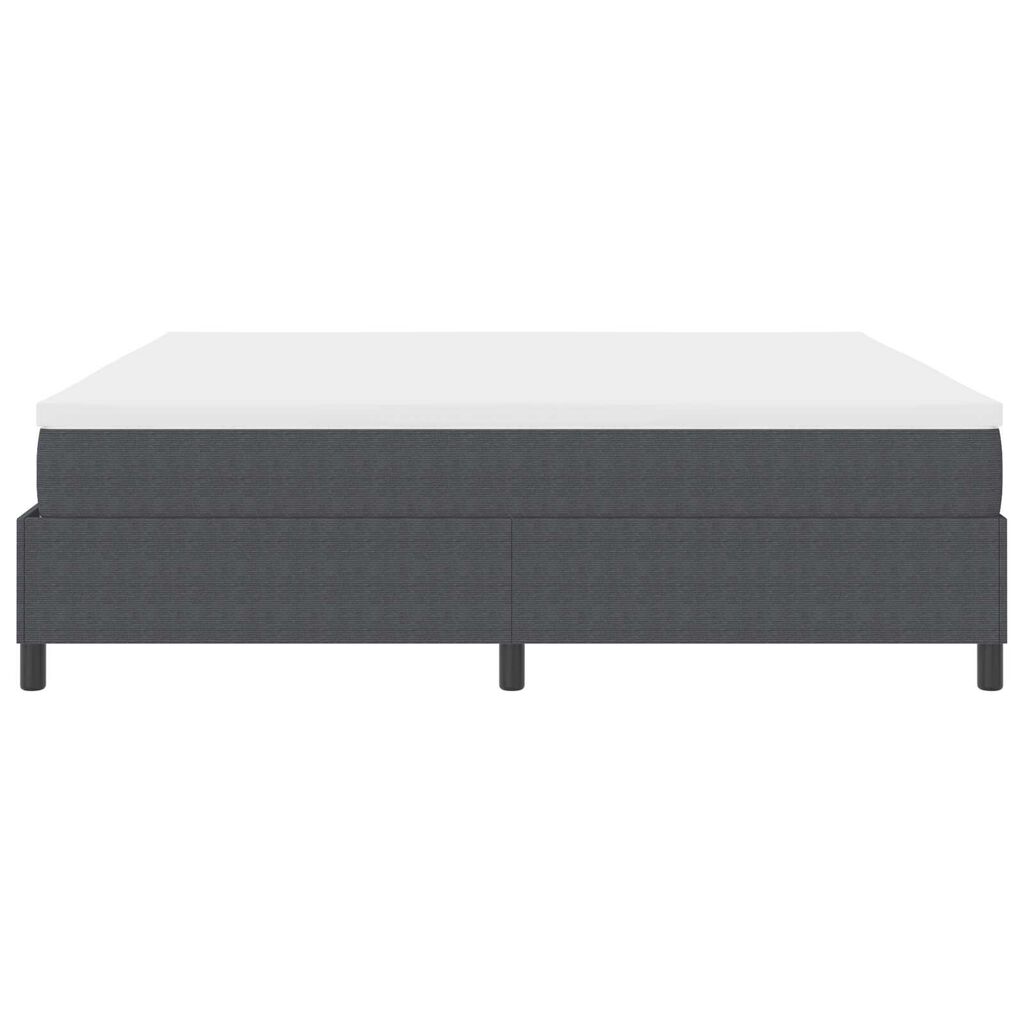 vidaXL Κρεβάτι Box Spring με Στρώμα σε Σκούρο Γκρι, 200 x 200 εκ, Ύφασμα Κορντούρας.