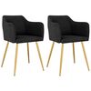 vidaXL Καρέκλες Τραπεζαρίας 2 τεμ. Μαύρες Βελούδινες