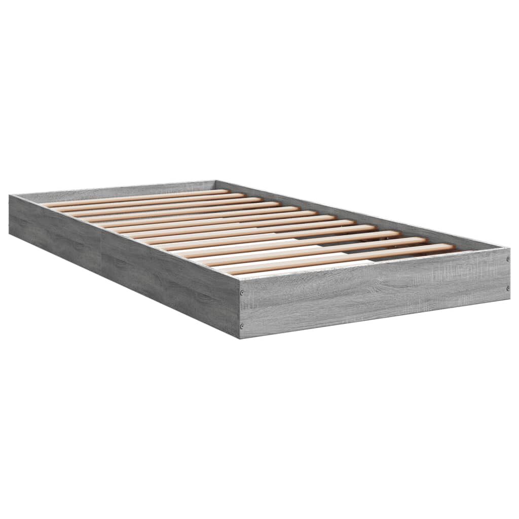 vidaXL Πλαίσιο Κρεβατιού Γκρι Sonoma 90 x 190 εκ. Επεξεργασμένο Ξύλο