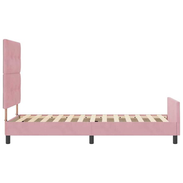 vidaXL Σκελετός Κρεβατιού με κεφαλάρι Ροζ 80 x 200 cm Βελούδο
