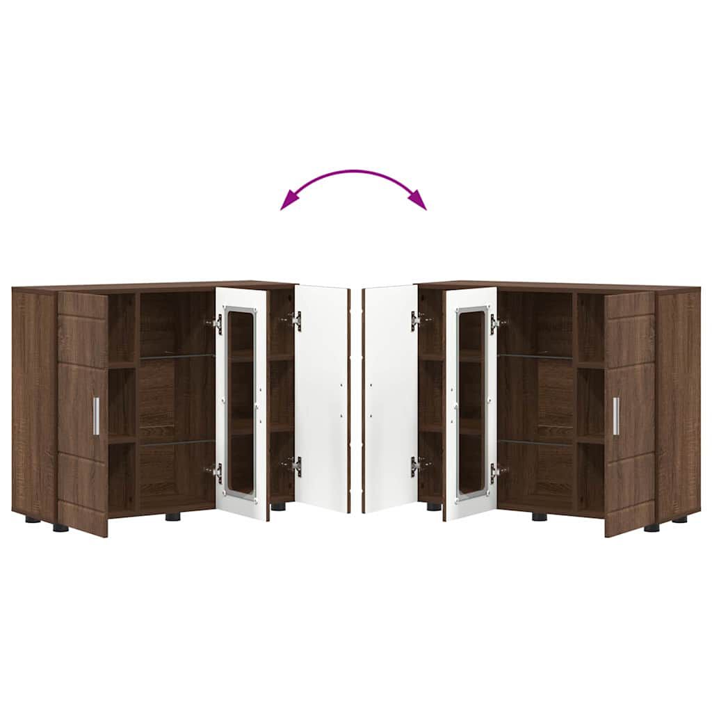vidaXL Πλαϊνό γραφείο Καφέ δρυς 55.5 x 29 x 100 εκ Επεξεργασμένο ξύλο