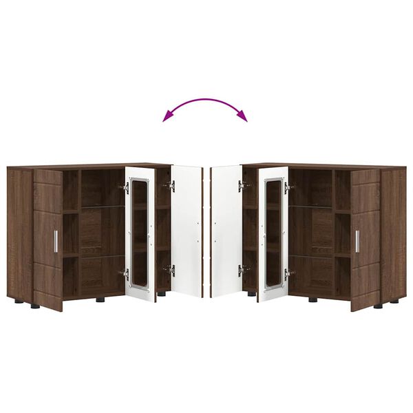 vidaXL Πλαϊνό γραφείο Καφέ δρυς 55.5 x 29 x 100 εκ Επεξεργασμένο ξύλο