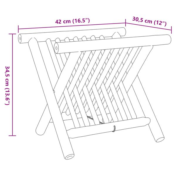 vidaXL Θήκη Περιοδικών 42 x 30,5 x 34,5 εκ. Μπαμπού
