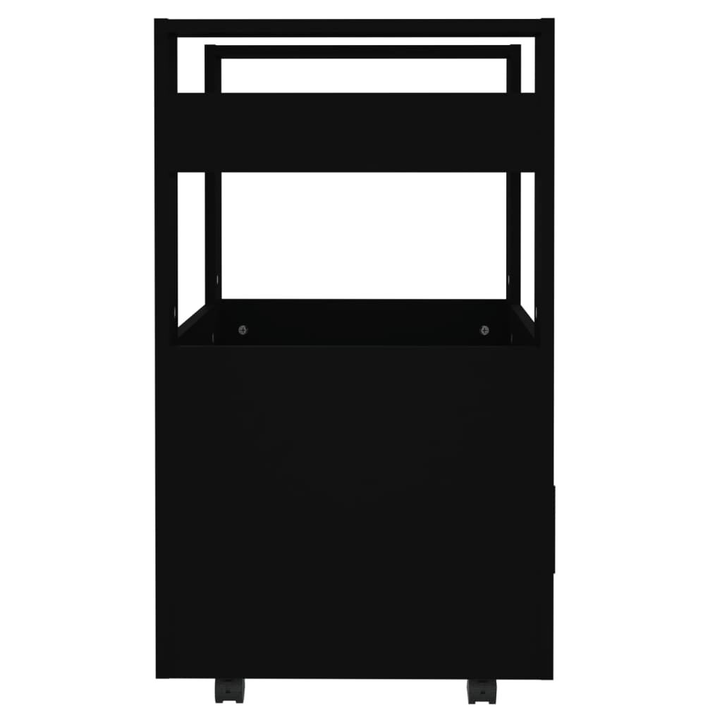 vidaXL Τρόλεϊ Κουζίνας Μαύρο 60 x 45 x 80 εκ. από Επεξεργασμένο Ξύλο