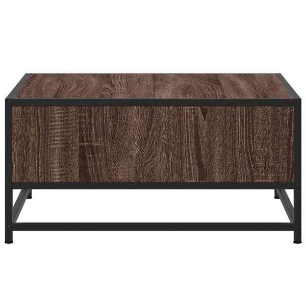 vidaXL Τραπεζάκι Σαλονιού Καφέ Δρυς 60,5x60,5x30 εκ. Επ. Ξύλο&Μέταλλο
