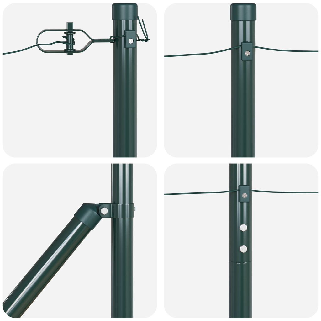 vidaXL Πόμποι φράχτη με ακίδα 13 τεμ Ø32 mm 140 cm Γαλβανισμένο ατσάλι