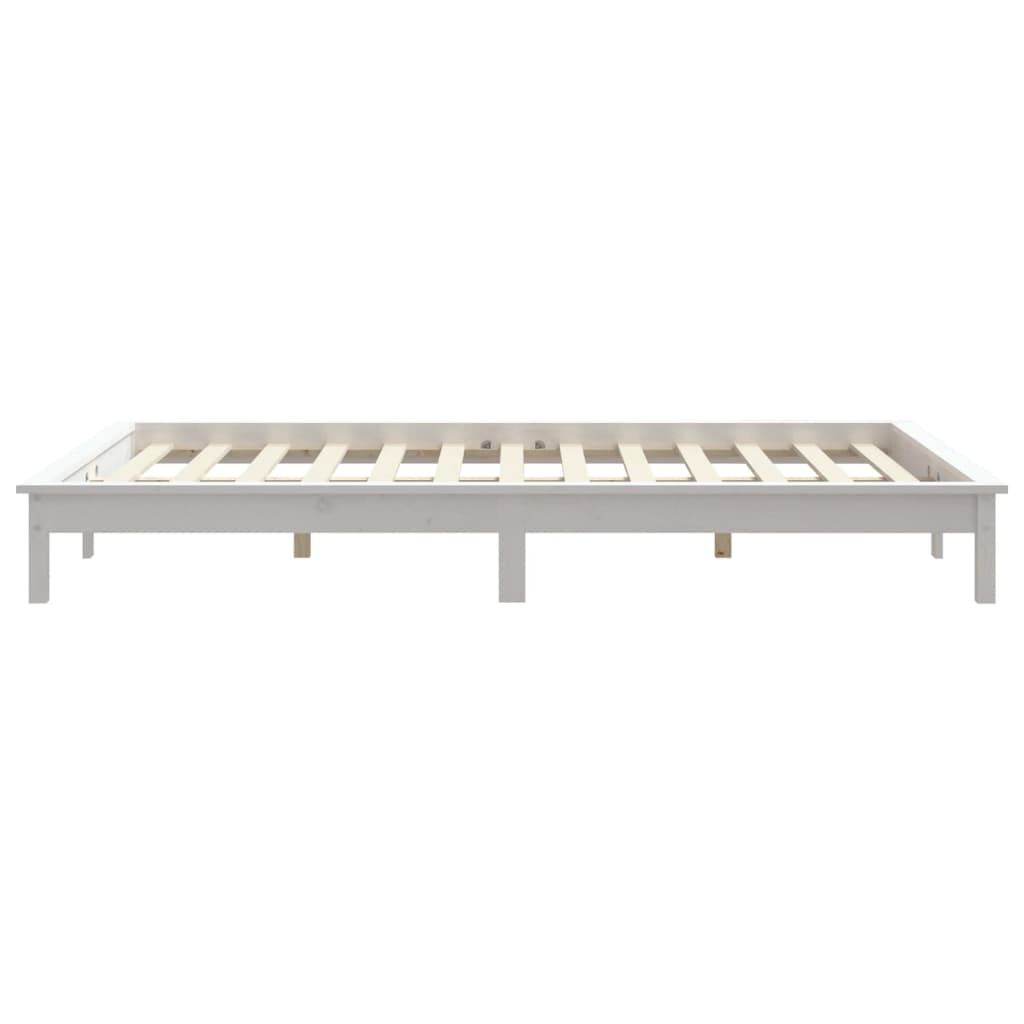vidaXL Πλαίσιο Κρεβατιού Λευκό 180x200εκ. Μασίφ Ξύλο Πεύκου Super King