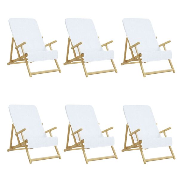 vidaXL Πετσέτες Θαλάσσης 6 τεμ. Λευκές 60 x 135 εκ. Ύφασμα 400 GSM