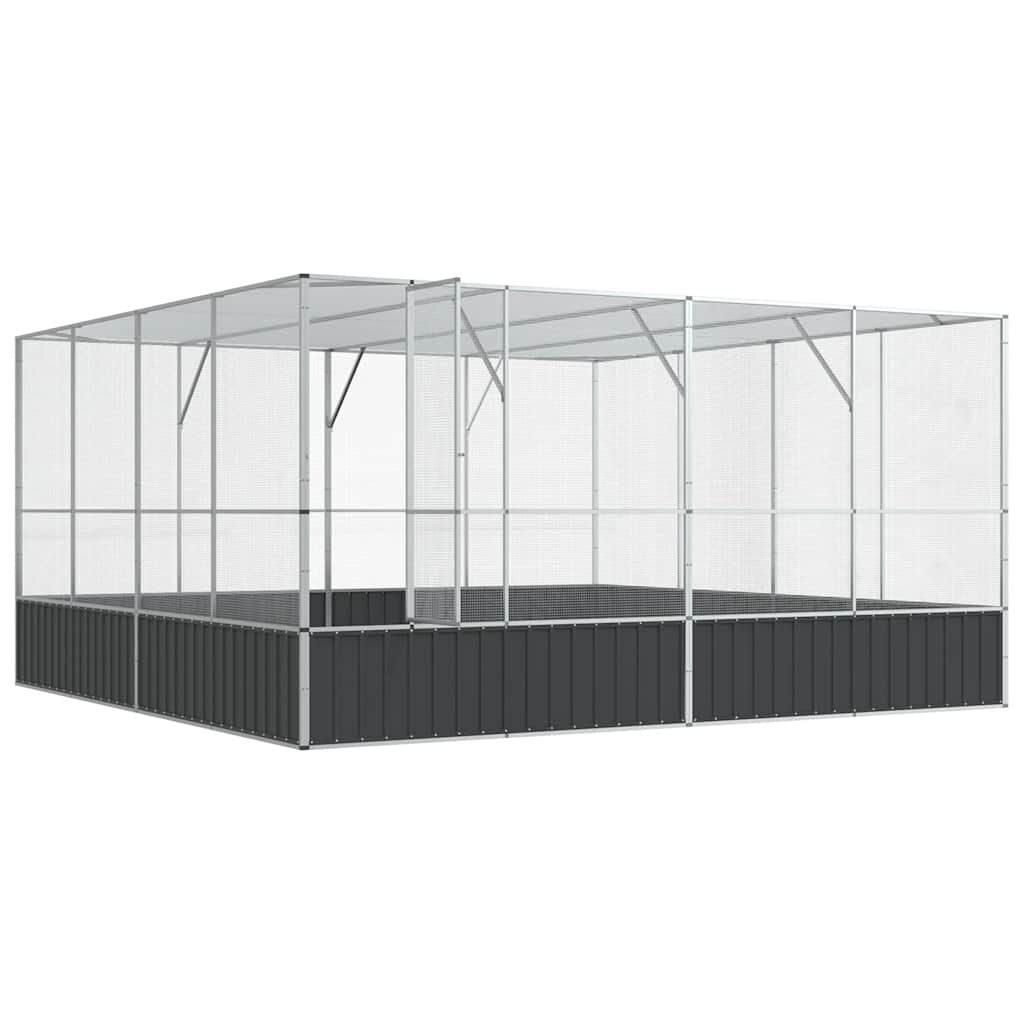 vidaXL Κλουβί Ασημένιο 418x414x212 εκ. Ατσάλινο