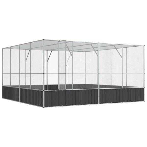 vidaXL Κλουβί Ασημένιο 418x414x212 εκ. Ατσάλινο