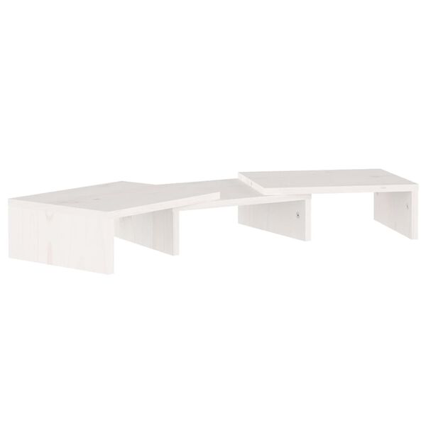 vidaXL Βάση Οθόνης Λευκή 60 x 24 x 10,5 εκ. από Μασίφ Ξύλο Πεύκου