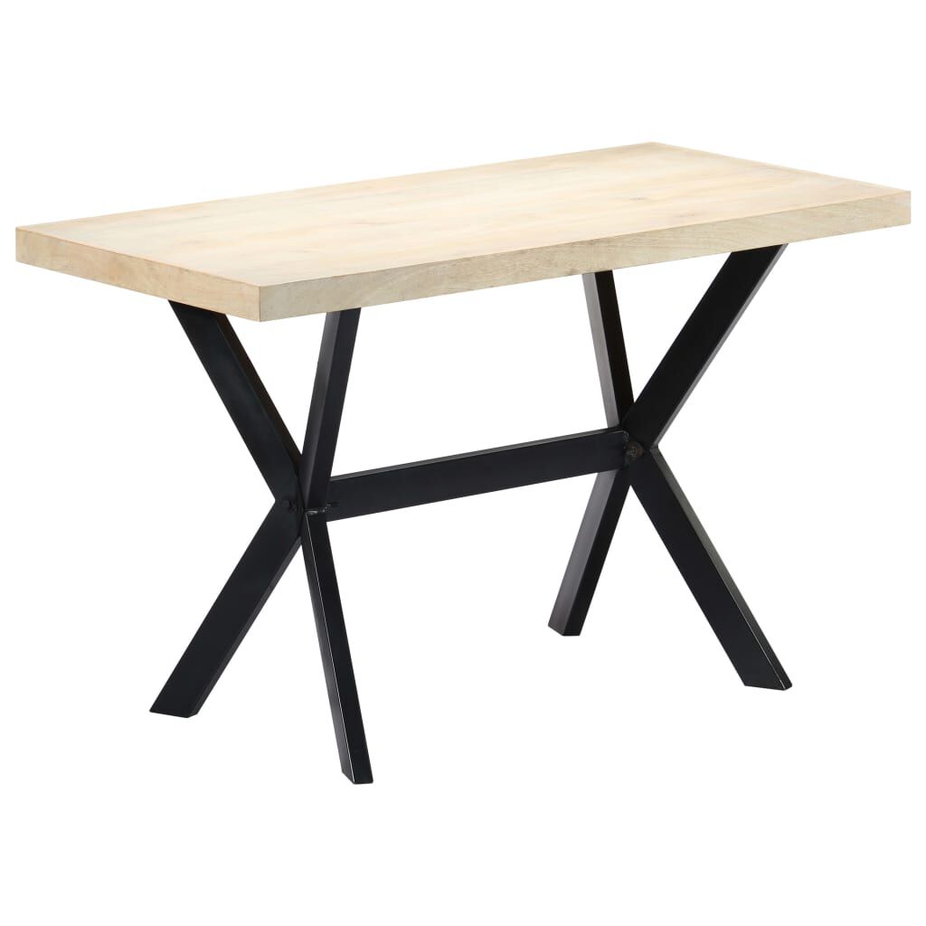 vidaXL Τραπεζαρία Λευκή 120 x 60 x 75 εκ. από Μασίφ Ξύλο Μάνγκο