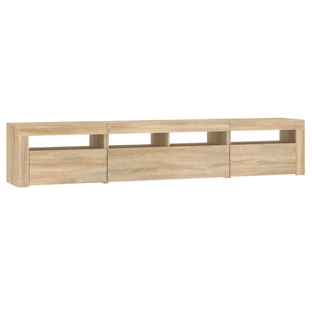 vidaXL Έπιπλο Τηλεόρασης με LED Sonoma Δρυς 210x35x40 εκ.