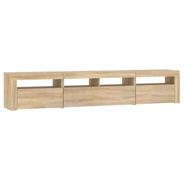 vidaXL Έπιπλο Τηλεόρασης με LED Sonoma Δρυς 210x35x40 εκ.