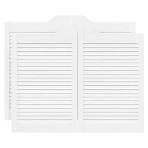 vidaXL Swing Doors Louvred Design 2 ζευγών Λευκό 80x100 cm