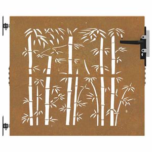 vidaXL Πύλη Κήπου με Σχέδιο Μπαμπού 85 x 100 εκ. από Ατσάλι Corten