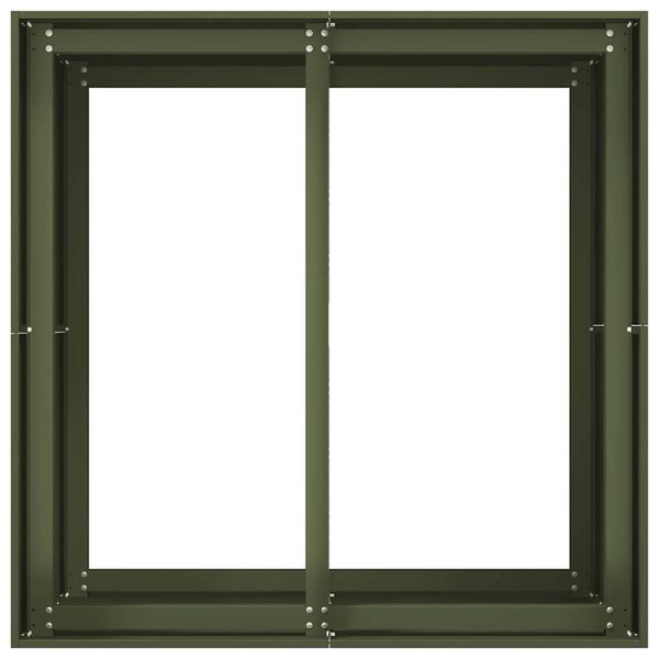vidaXL Ζαρντινιέρα Λαδί 80x80x80 εκ. από Χάλυβα
