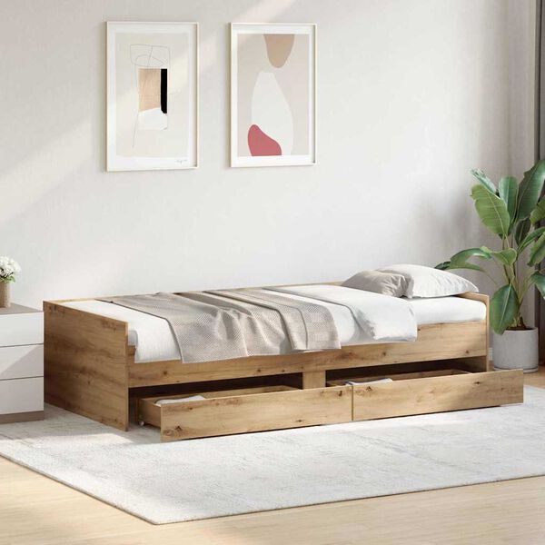 vidaXL &Sigma;&kappa;&epsilon;&lambda;&epsilon;&tau;ό&sigmaf; &Kappa;&rho;&epsilon;&beta;&alpha;&tau;&iota;&omicron;ύ Artisan Oak 90 x 190 cm &Sigma;&tau;&epsilon;&rho;&epsilon;ά &xi;&upsilon;&lambda;&epsilon;ί&alpha; &pi;&epsilon;ύ&kappa;&omicron;&upsilon;