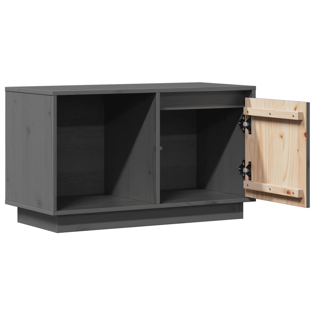 vidaXL Έπιπλο Τηλεόρασης Γκρι 74x35x44 εκ. από Μασίφ Ξύλο Πεύκου