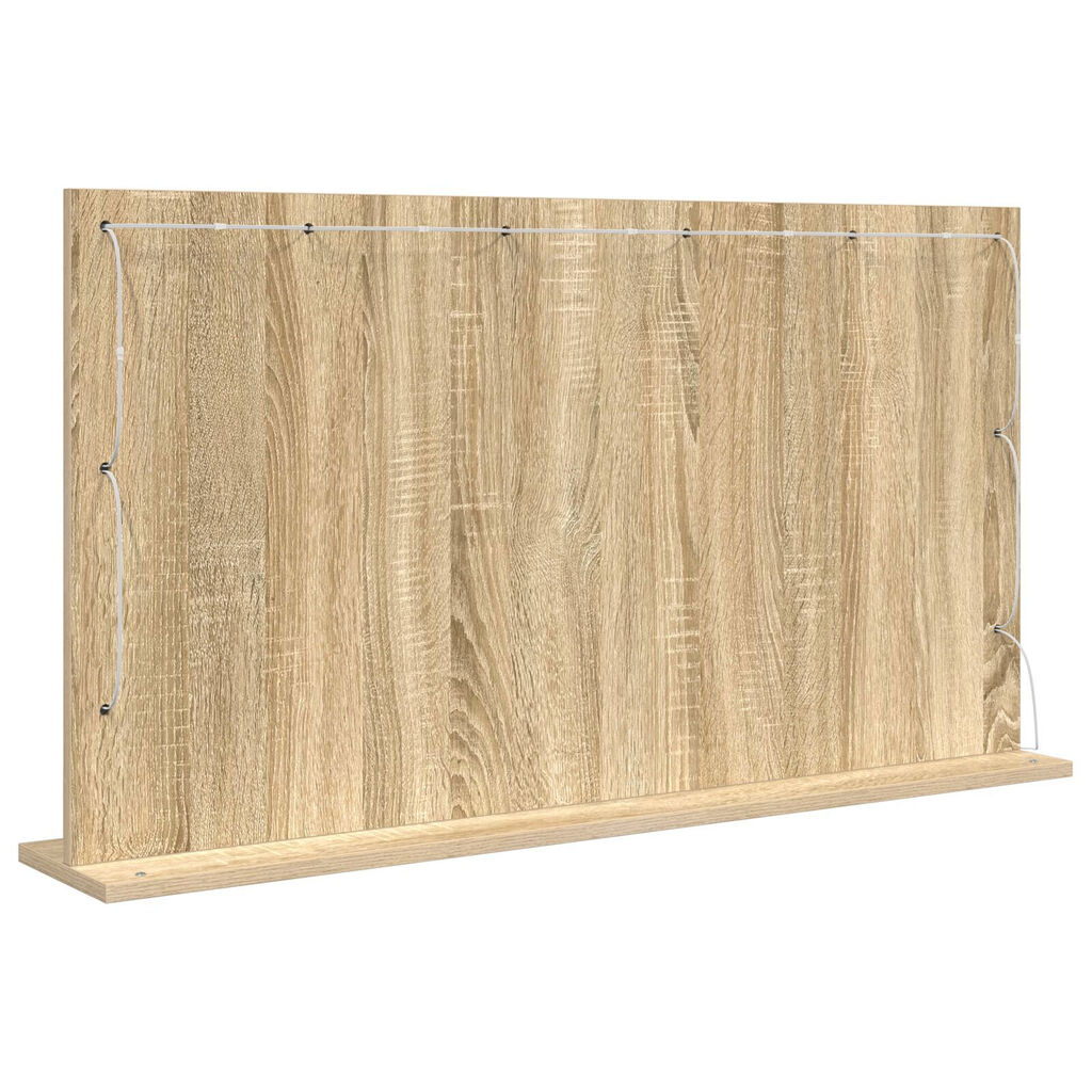 vidaXL Καθρέφτης τουαλέτας Sonoma Oak MDF, Γυαλί 100 x 55 x 18 εκ.