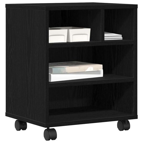 vidaXL Σταντ Εκτυπωτή Μαύρη Οξυά 41 x 32 x 48 εκ. Επεξεργασμένο ξύλο