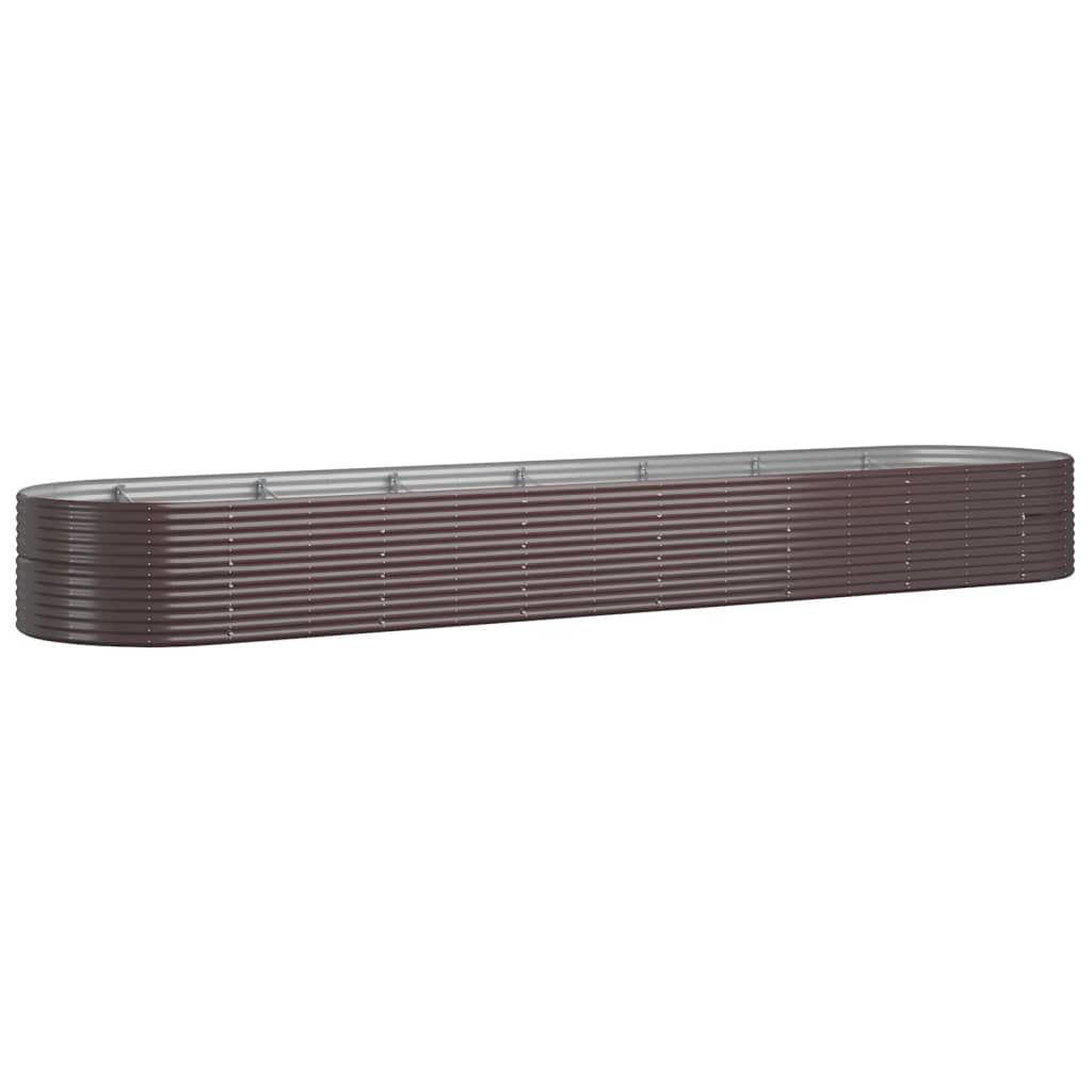 vidaXL Ζαρντινιέρα Καφέ 584x140x68εκ Ατσάλι με Ηλεκτρ. Βαφή Πούδρας