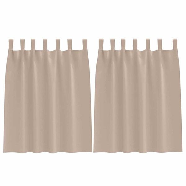 vidaXL Κουρτίνες Μαύρης Ύφανσης με Δαχτυλίδια 2 pcs Taupe 140 x 140 cm