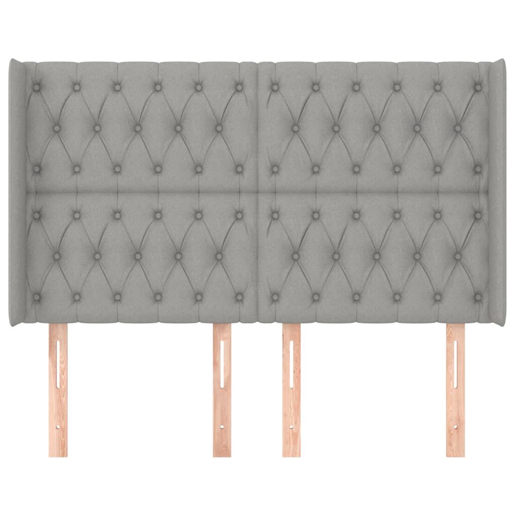 vidaXL Κεφαλάρι με Πτερύγια Ανοιχτό Γκρι 147x16x118/128 εκ. Υφασμάτινο