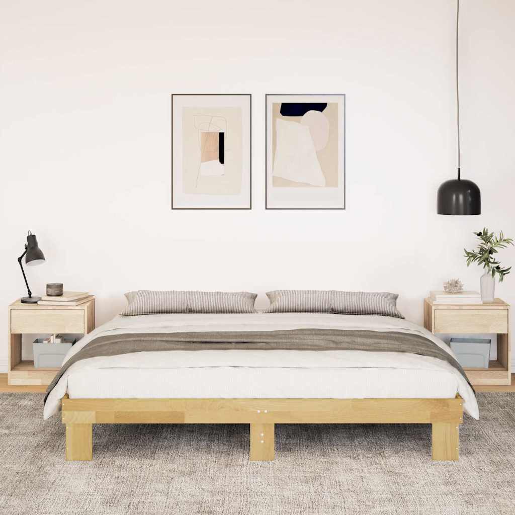 vidaXL Πλαίσιο κρεβατιού χωρίς στρώμα 180x200 cm μασίφ ξύλο δρυς