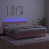 vidaXL &Kappa;&rho;&epsilon;&beta;ά&tau;&iota; Boxspring &mu;&epsilon; &Sigma;&tau;&rho;ώ&mu;&alpha; & LED &Rho;&omicron;&zeta; 160x200 &epsilon;&kappa;. &Beta;&epsilon;&lambda;&omicron;ύ&delta;&iota;&nu;&omicron;