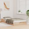 vidaXL Κρεβάτι δαπέδου Καφέ 90 x 210 cm Μασίφ ξύλο πεύκου