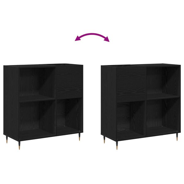 vidaXL Ντουλάπι Δισκογραφίας Μαύρη Δρυς 84,5x38x89 εκ Επεξεργασμένο Ξύλο