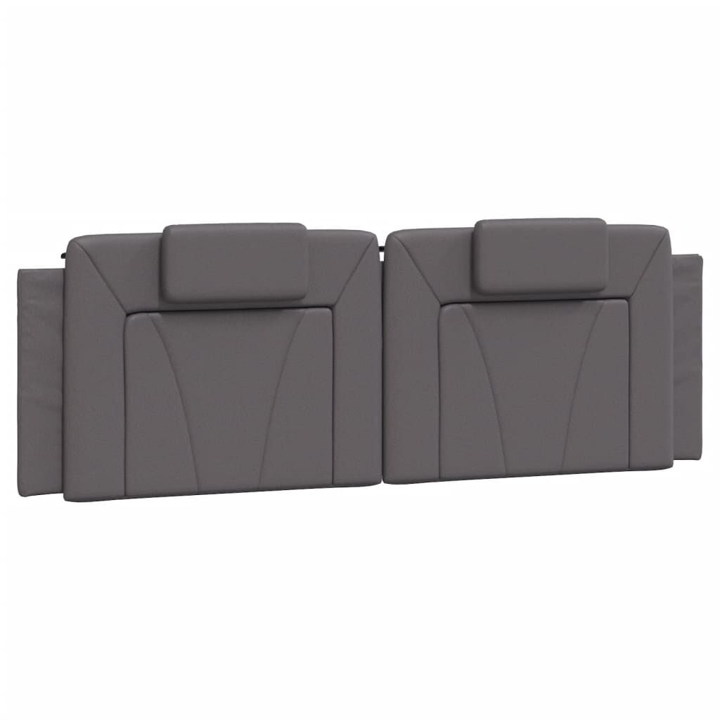 vidaXL Πλαίσιο Κρεβατιού με Κεφαλάρι Γκρι 160x200 εκ. Συνθετικό Δέρμα