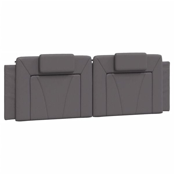 vidaXL Πλαίσιο Κρεβατιού με Κεφαλάρι Γκρι 160x200 εκ. Συνθετικό Δέρμα