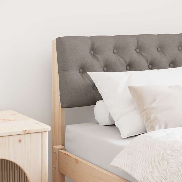 vidaXL Ταπετσαρισμένο κεφαλάρι Taupe 80 cm Στερεά ξυλεία πεύκου