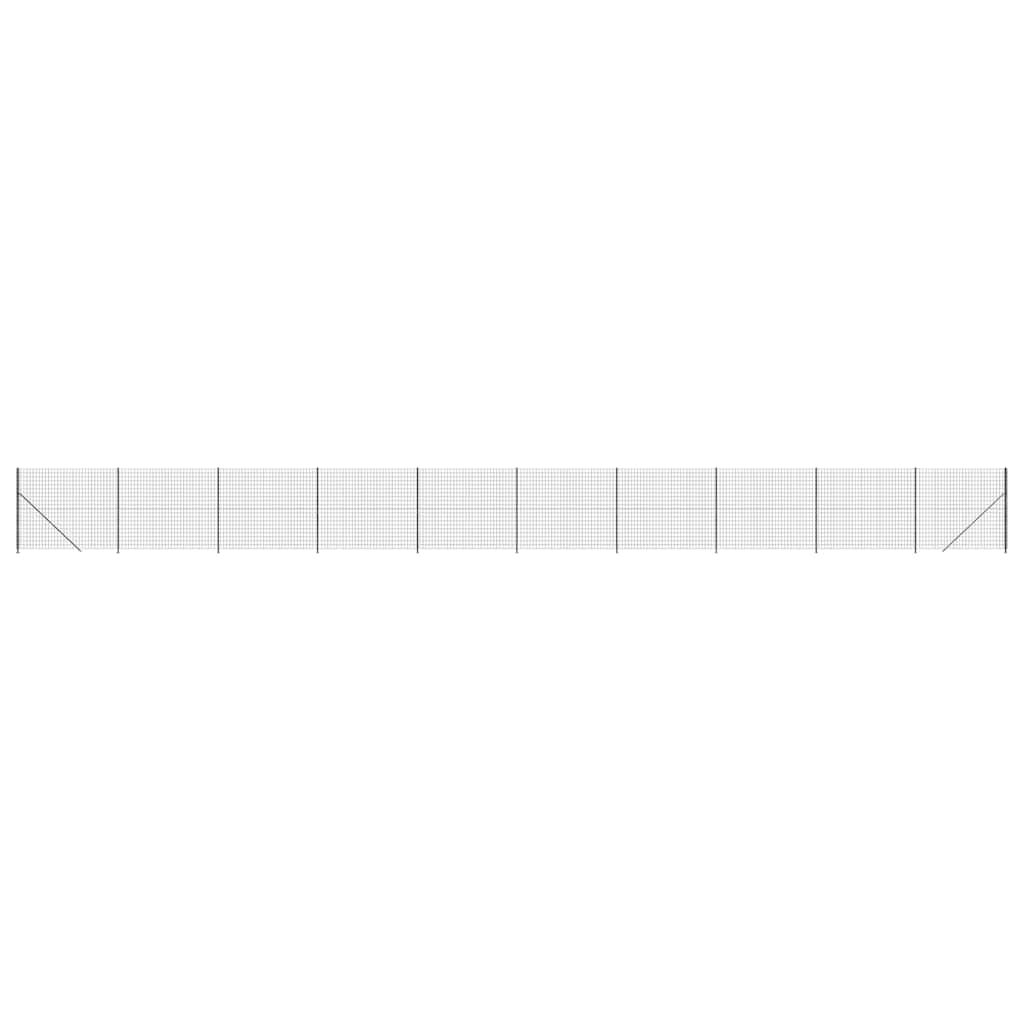 vidaXL Συρματόπλεγμα Περίφραξης Ανθρακί 1,8 x 25 μ. με Βάσεις Φλάντζα