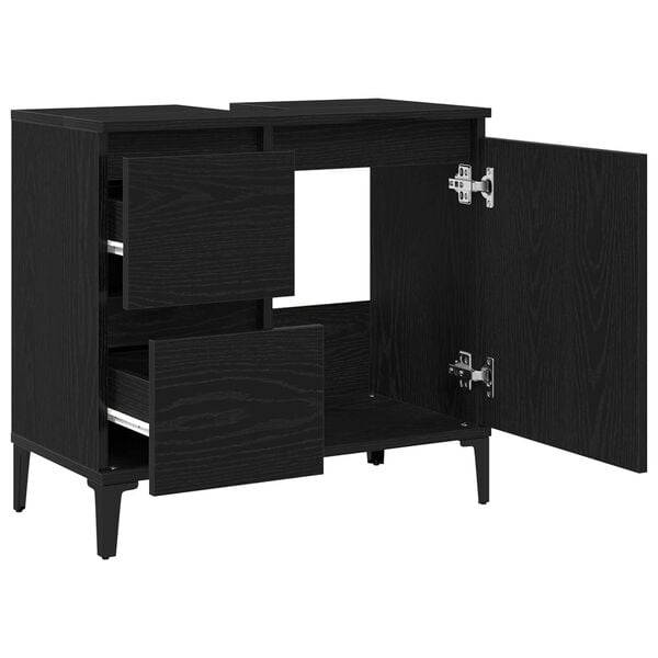 vidaXL Ντουλάπι Μπάνιου Μαύρη δρυς 65 x 33 x 60 εκ Επεξεργασμένο ξύλο