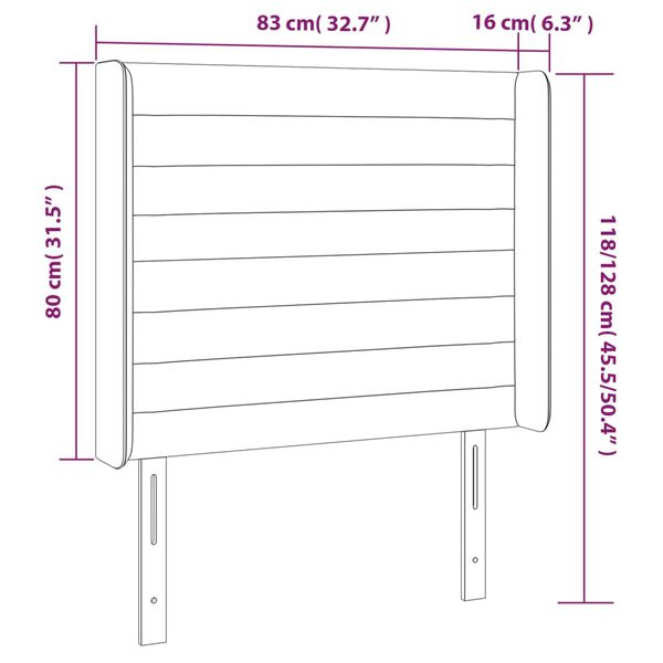 vidaXL Κεφαλάρι με Πτερύγια Κρεμ 83x16x118/128 εκ. Υφασμάτινο