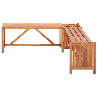vidaXL Παγκάκι Γωνιακό Κήπου με Γλάστρα 117x117x40 εκ. Ξύλο Ακακίας