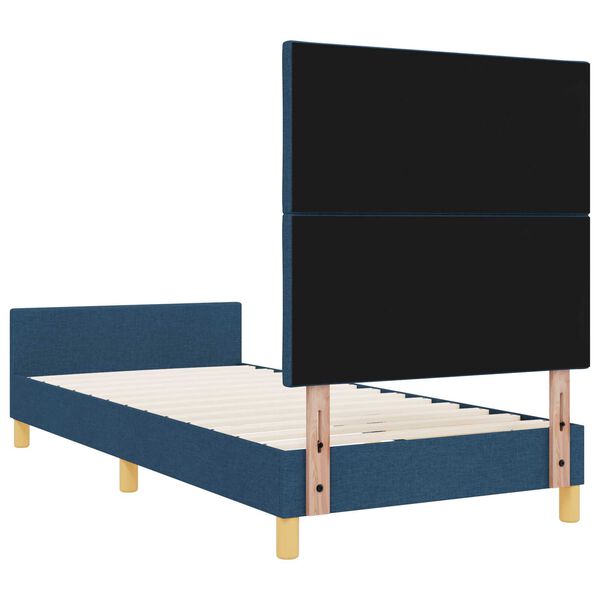vidaXL Σκελετός Κρεβατιού με κεφαλάρι Μπλε 90 x 200 cm ύφασμα