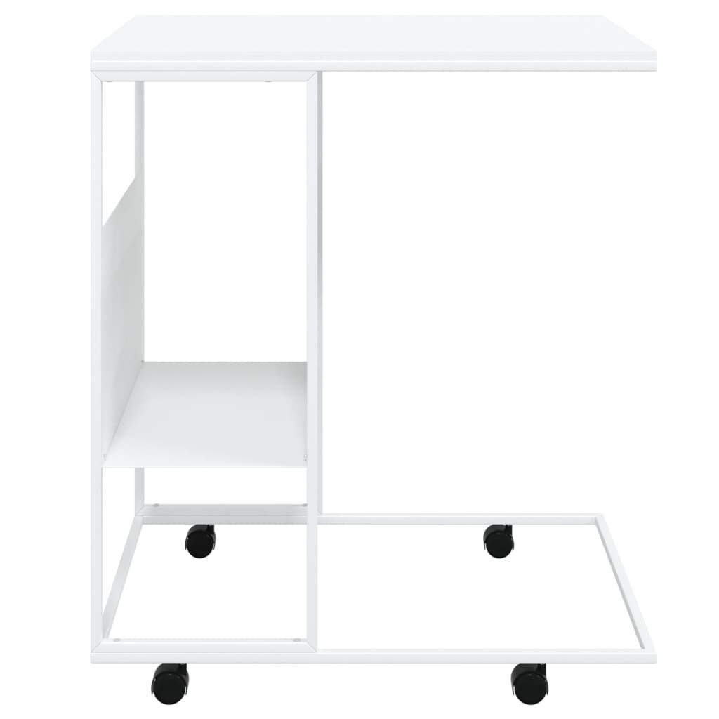 vidaXL Βοηθητικό Τραπέζι με Ρόδες Λευκό 55x36x63,5 εκ. Επεξεργ. Ξύλο