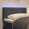 vidaXL Κεφαλάρι LED με φώτα λωρίδας LED Σκούρο γκρι 80 cm Βελούδο
