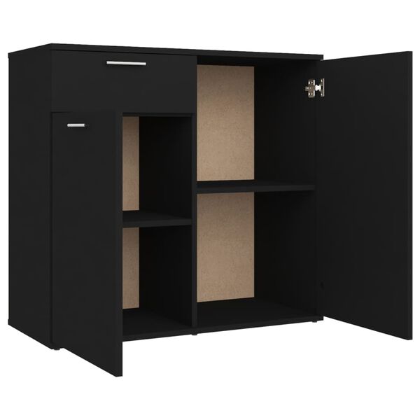 vidaXL Ντουλάπι με Συρτάρι Μεύρο 80 x 36 x 75 εκ. από Επεξ. Ξύλο