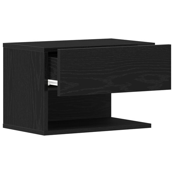 vidaXL Κομοδίνο 2 pcs Μαύρη δρυς 46 x 29.5 x 30 εκ. Επεξεργασμένο ξύλο