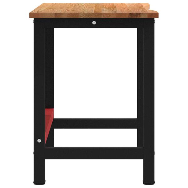 vidaXL Πάγκος Εργασίας Ανοιχτό Καφέ 140x60x81,5 cm Μασίφ Ξύλο Δρυς