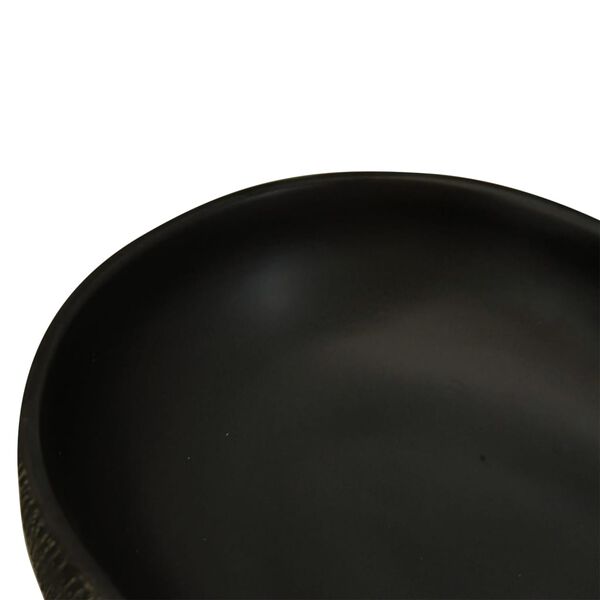 vidaXL Νιπτήρας Οβάλ Μαύρος 59x40x14 εκ. Κεραμικός