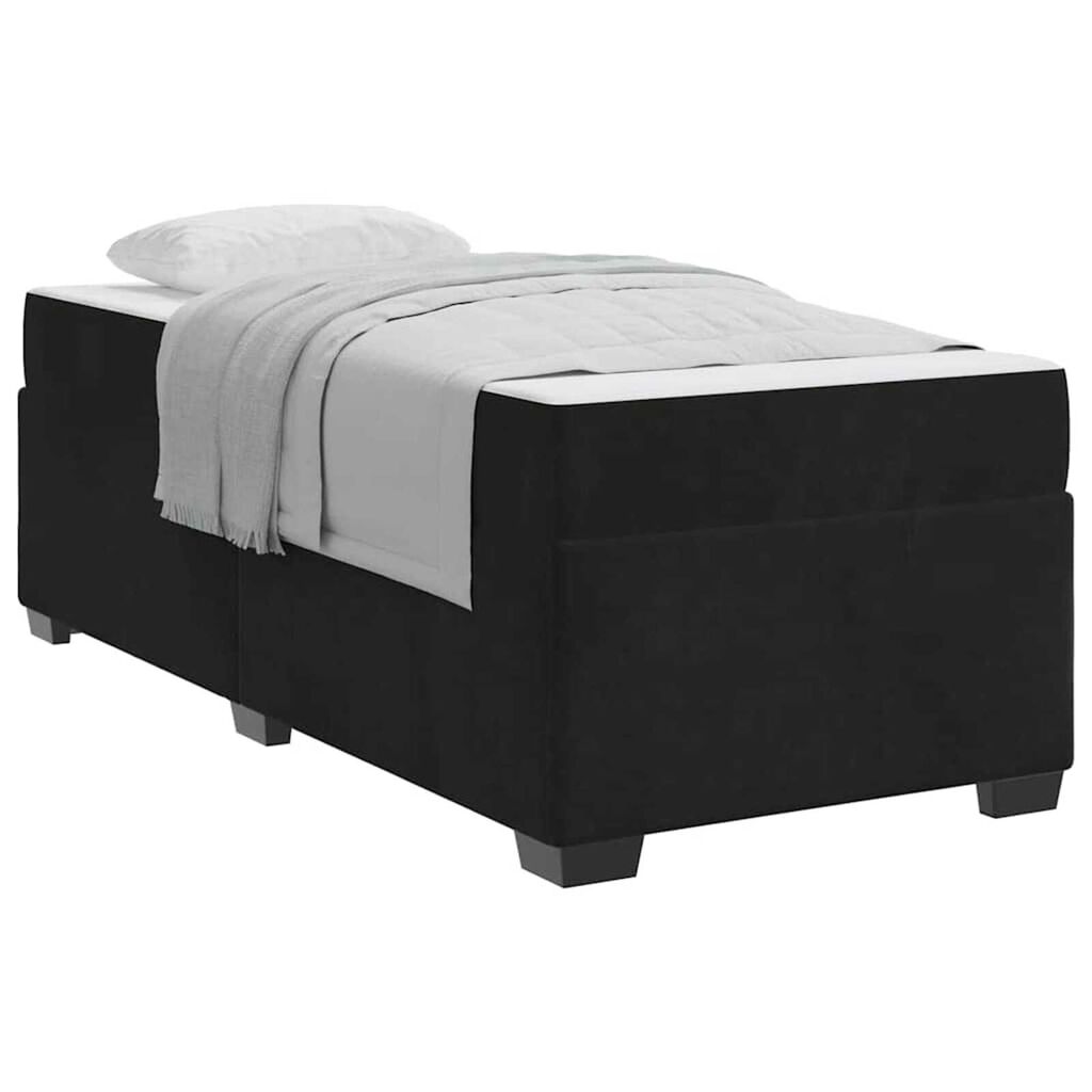 vidaXL Σκελετός κρεβατιού με στρώμα Μαύρο 80 x 200 cm Βελούδο
